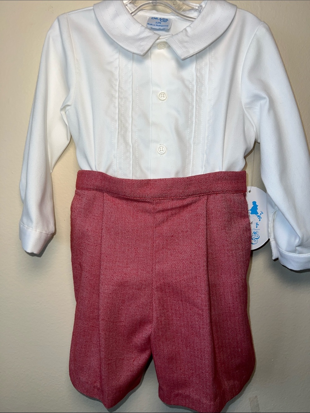 LULI & Me Set - NWT White Shirt with Red Shorts for Infant Size 12M
